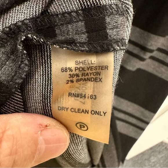 Calvin Klein dress, size 4, black and grey stripe, gold zipper, office, date - Picture 3 of 5